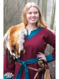 Jona viking dress - Wine red/Teal Blue