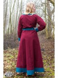 Jona viking dress - Wine red/Teal Blue