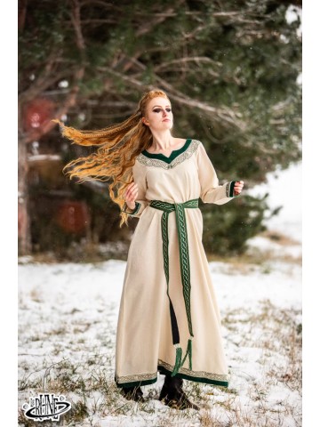 Viking Dress Lagertha, Natural/Green