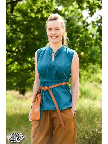 Levke sleeveless Blouse - Teal Blue