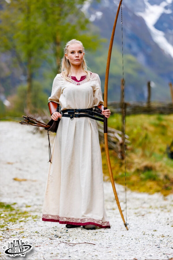 Abito Vichingo Lagertha - Naturale/Rosso