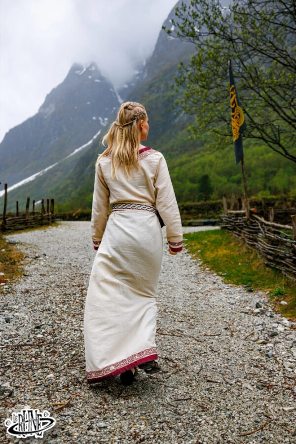 Abito Vichingo Lagertha - Naturale/Rosso - immagine 3