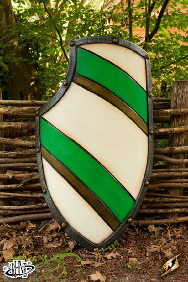 Scudo Knight - Verde/Bianco - 80x52 cm