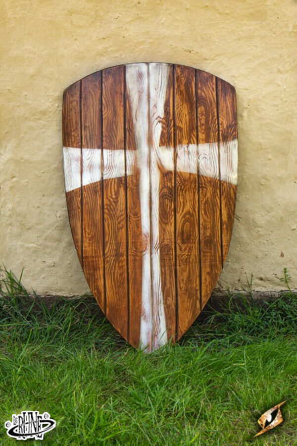 Scudo Crusader - Legno/Bianco - 90x60 cm