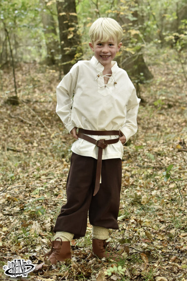 Camicia medievale Colin per bambini - Naturale - immagine 2