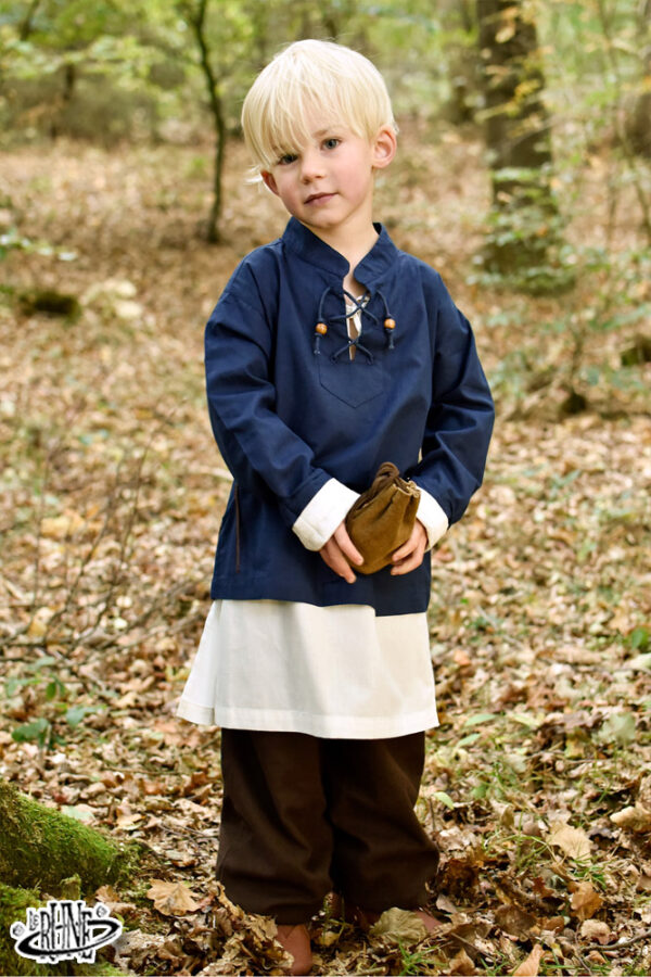 Camicia medievale Colin per bambini - Blu