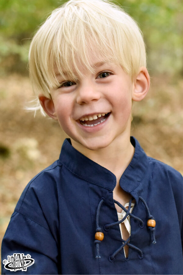 Camicia medievale Colin per bambini - Blu - immagine 2